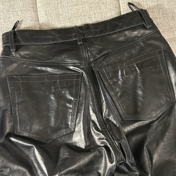 GAP ORIGINAL FIT ,VINTAGE Y2K ,(REAL )LEATHER PANTS ,BLACK ,SIZE 6 - Picture 9 of 12